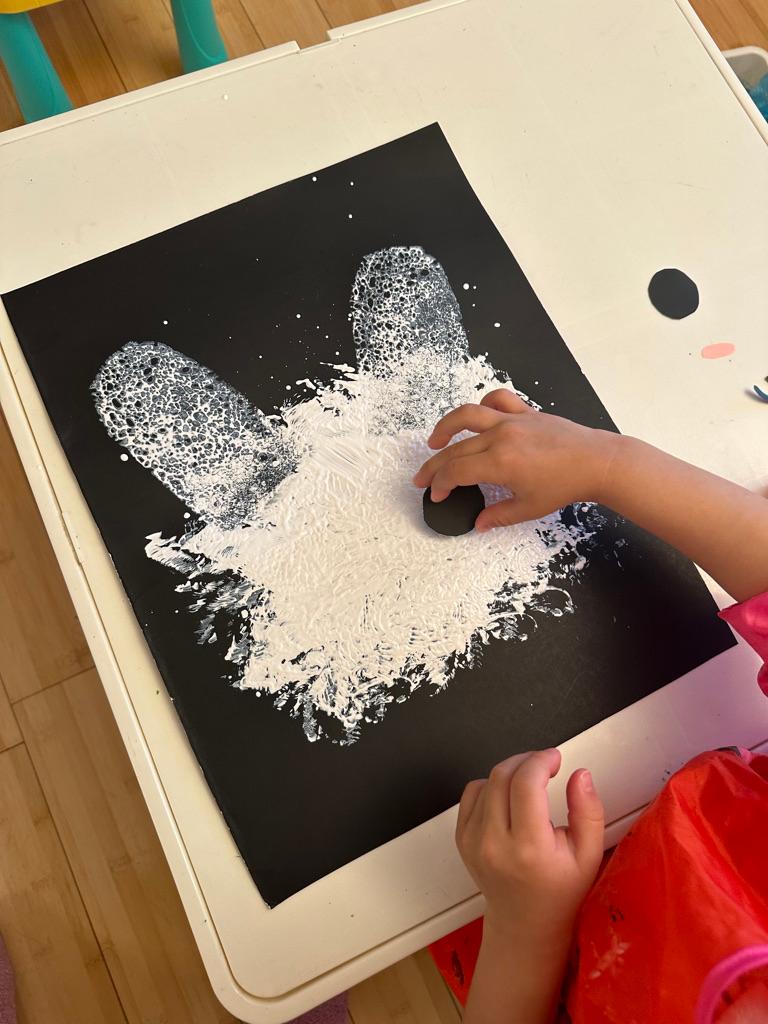 Bunny Sponge Painting