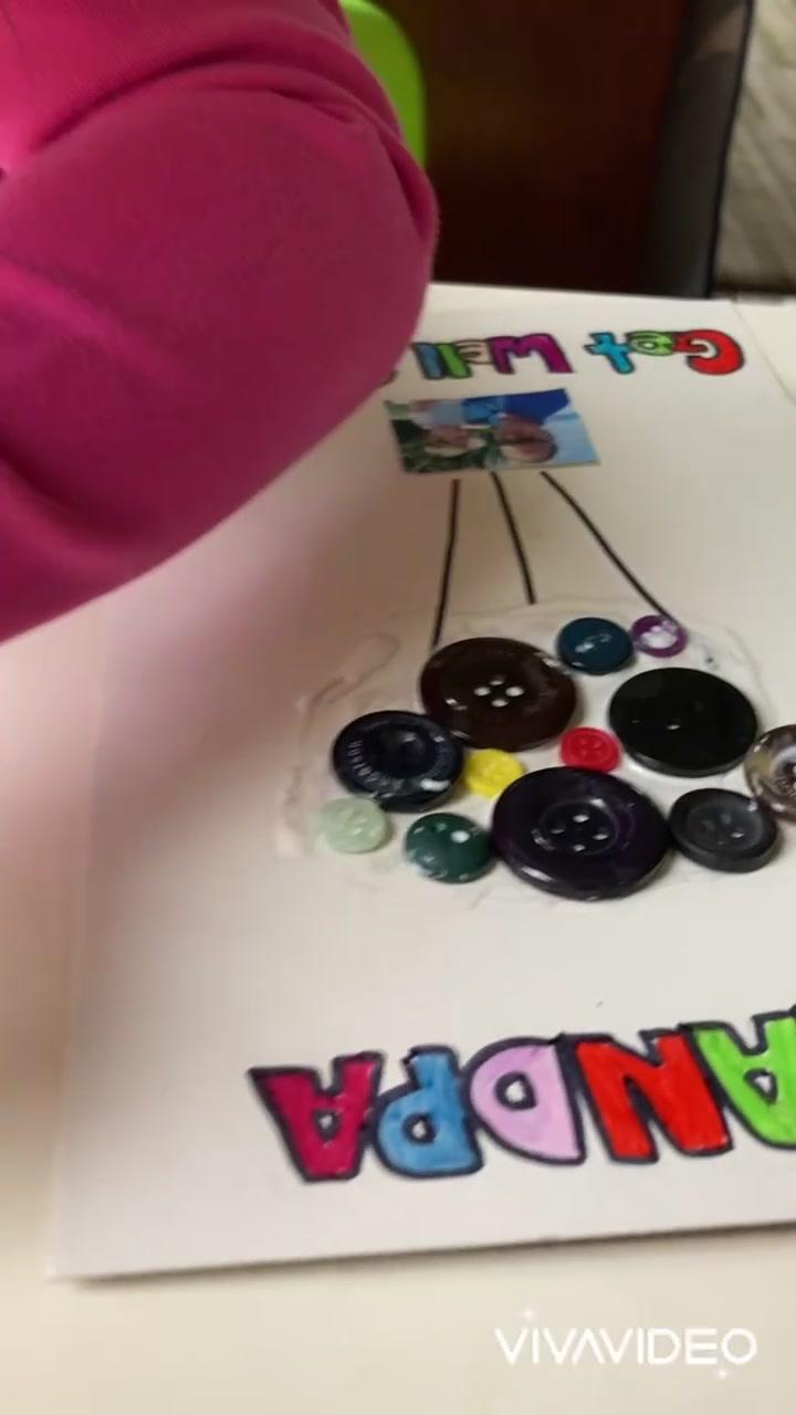 Button Balloon Get Well Card