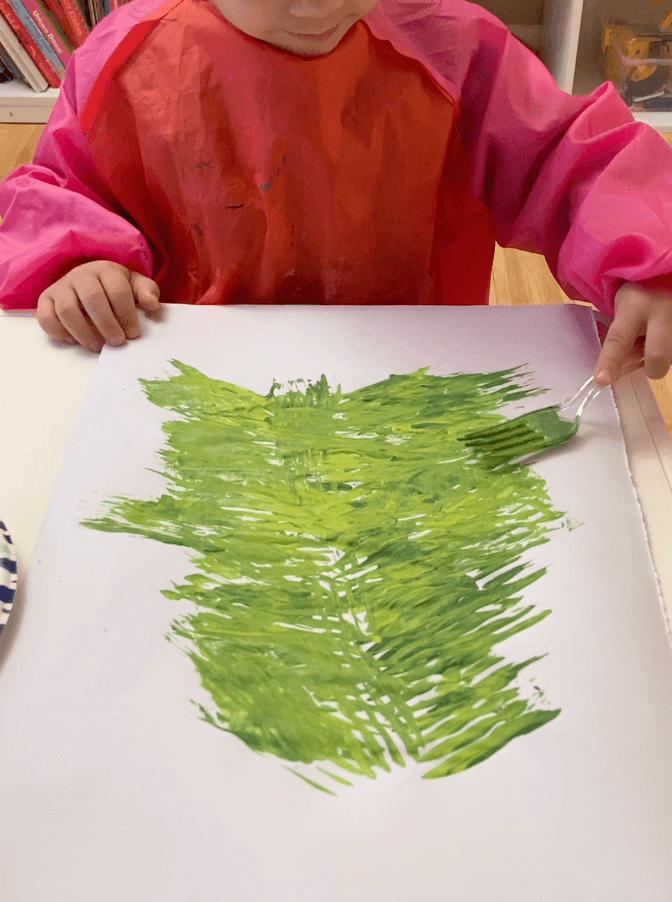 Fork Painted Christmas Tree