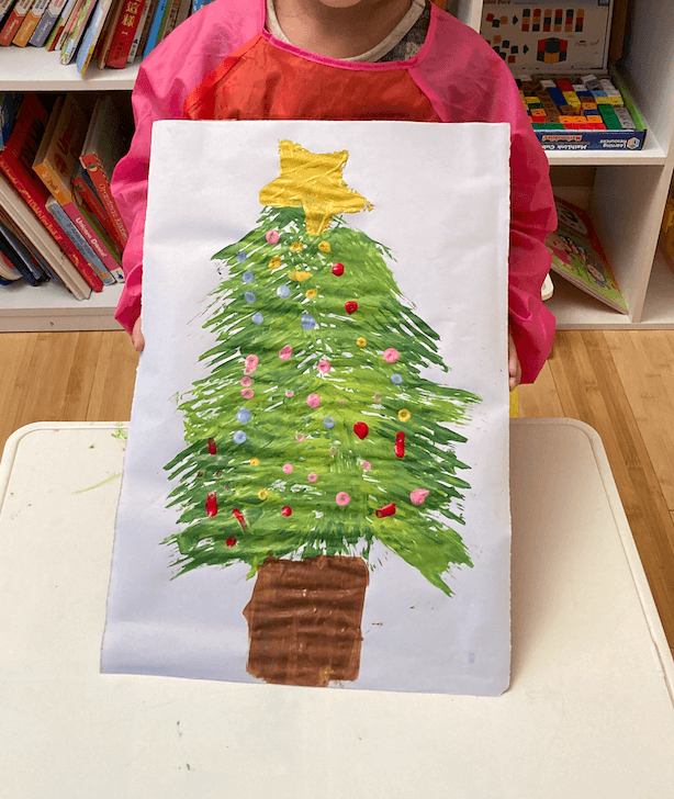 Fork Painted Christmas Tree