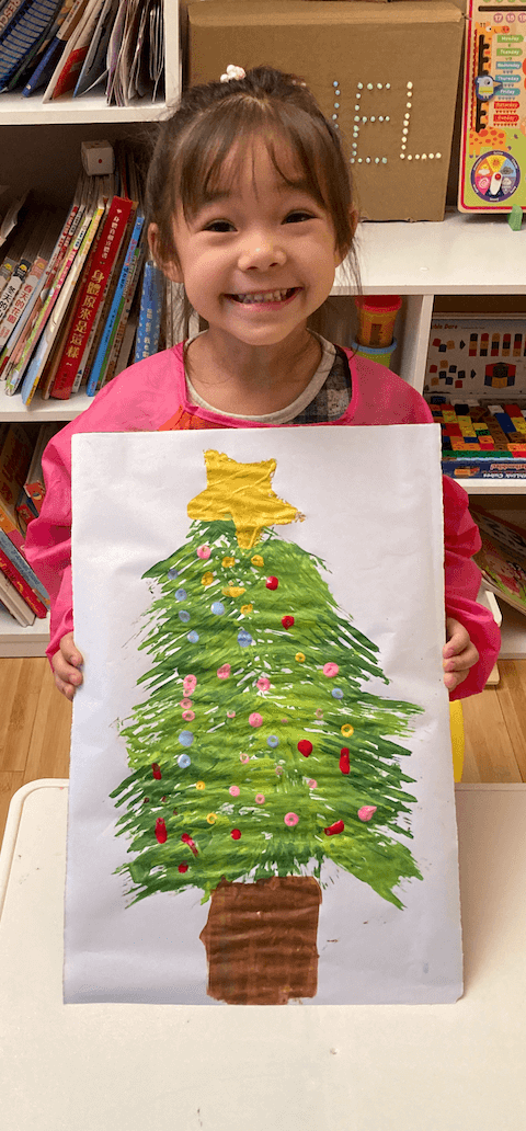 Fork Painted Christmas Tree