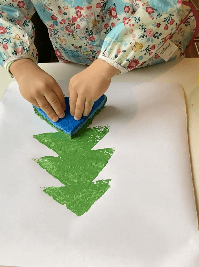 Sponge Stamp Christmas Tree