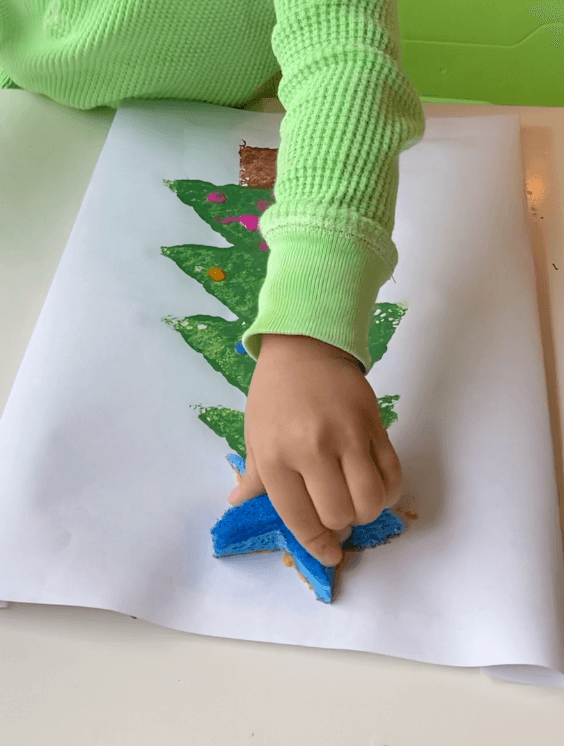 Sponge Stamp Christmas Tree