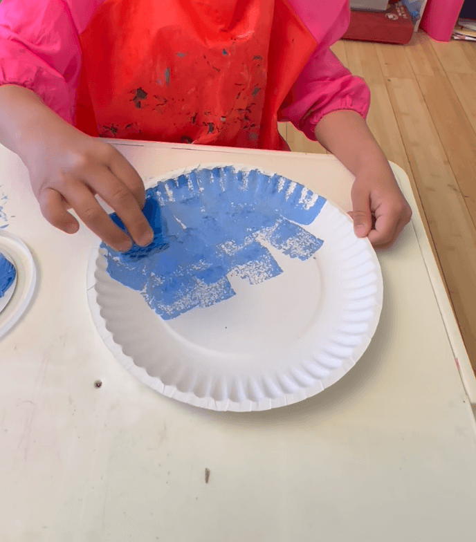Sponge Painted Earth Plate