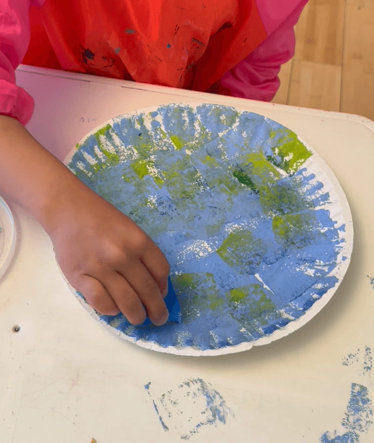 Sponge Painted Earth Plate