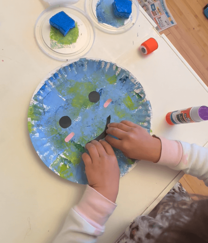 Sponge Painted Earth Plate