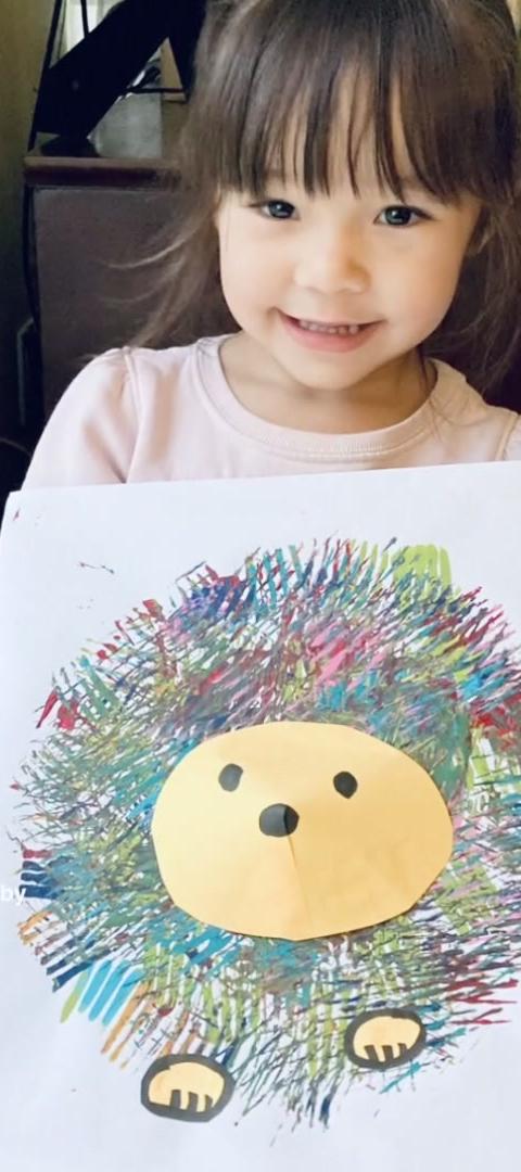 Fork Painted Hedgehog Craft