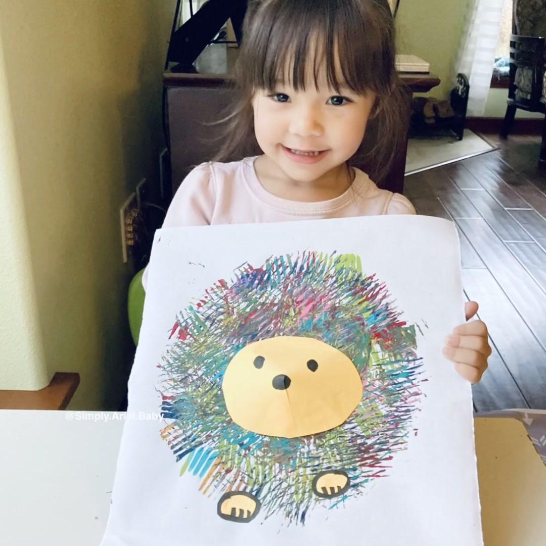 Fork Painted Hedgehog Craft