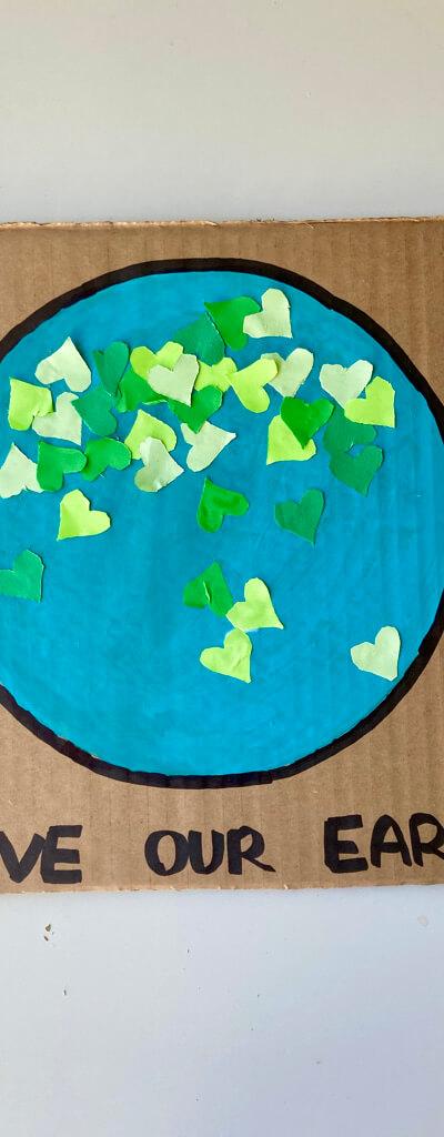 Heart Earth Cardboard Craft