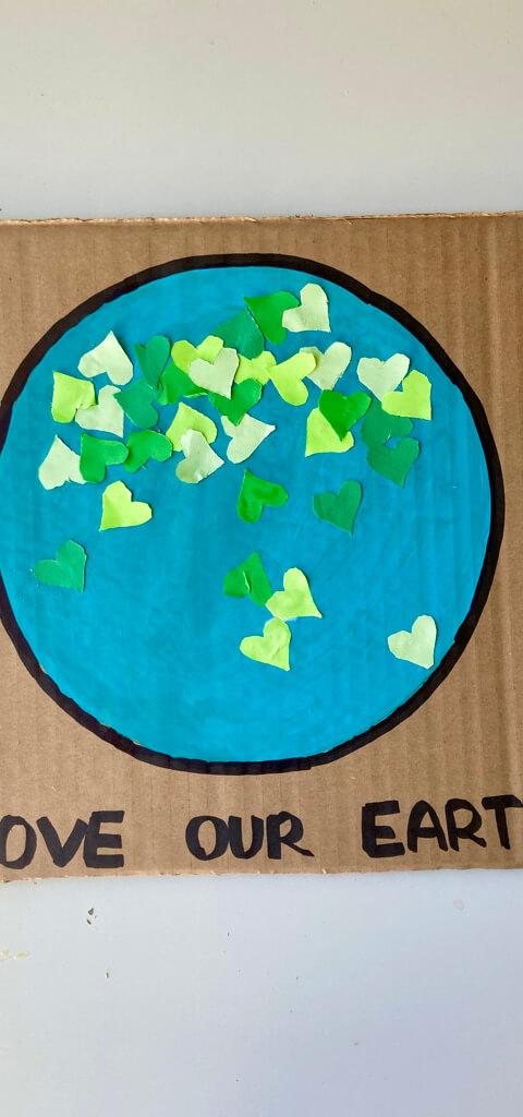 Heart Earth Cardboard Craft