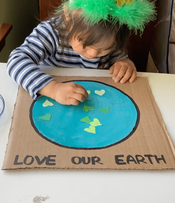 Heart Earth Cardboard Craft