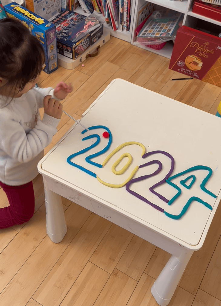 New Year Playdough Maze