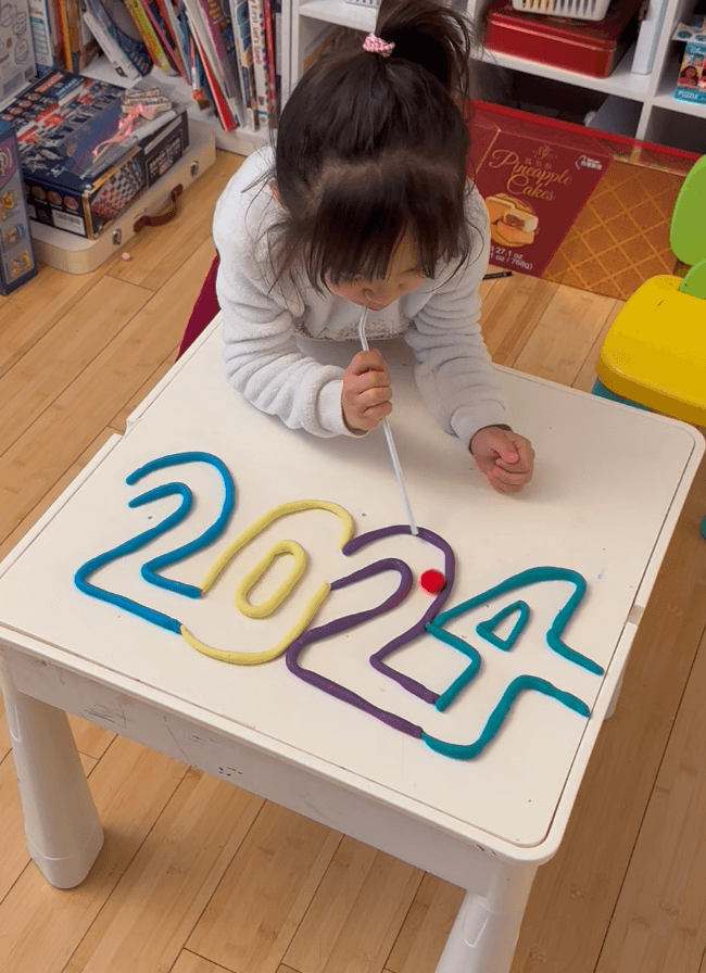 New Year Playdough Maze