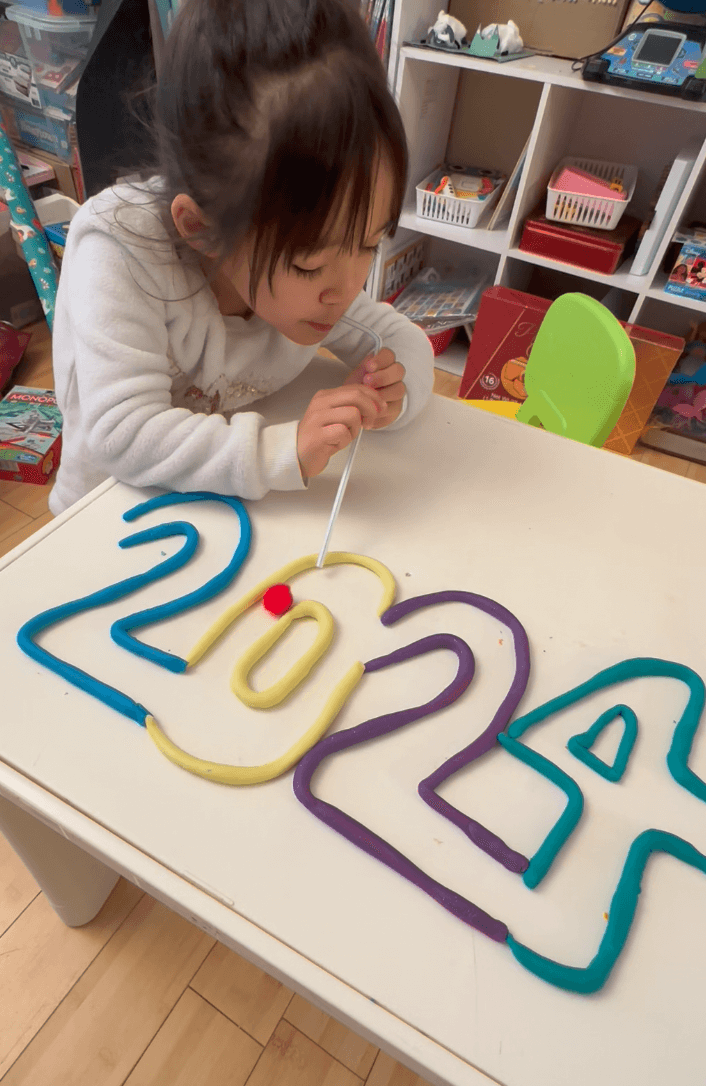 New Year Playdough Maze
