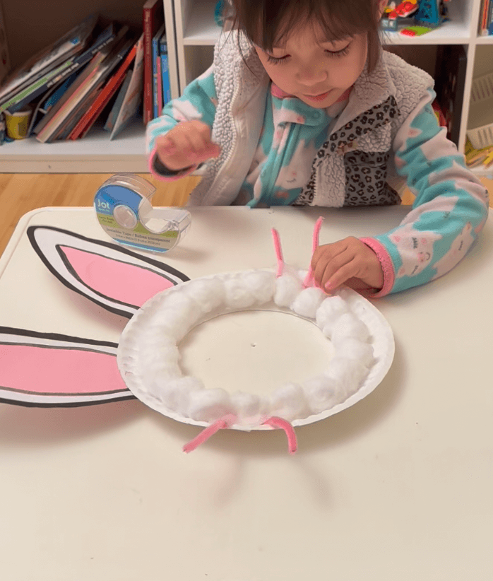 Cotton Ball Bunny Mask