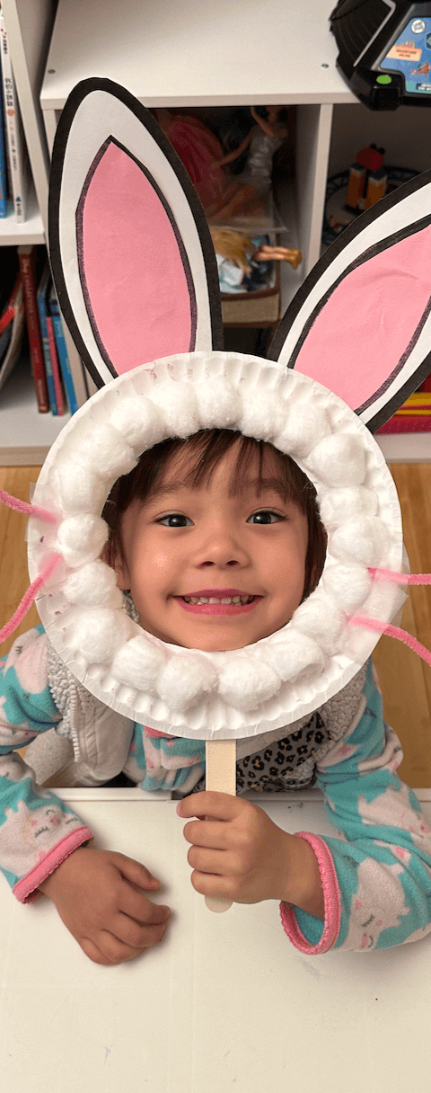 Cotton Ball Bunny Mask