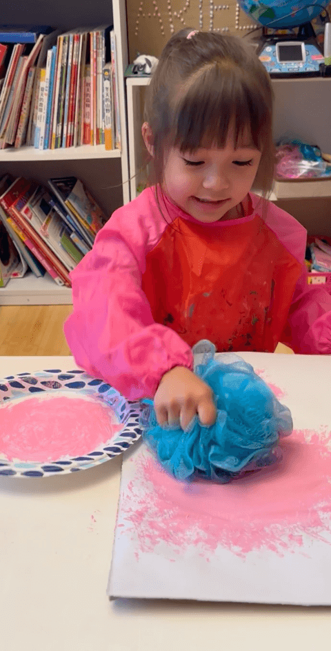 Piggy Sponge Painting