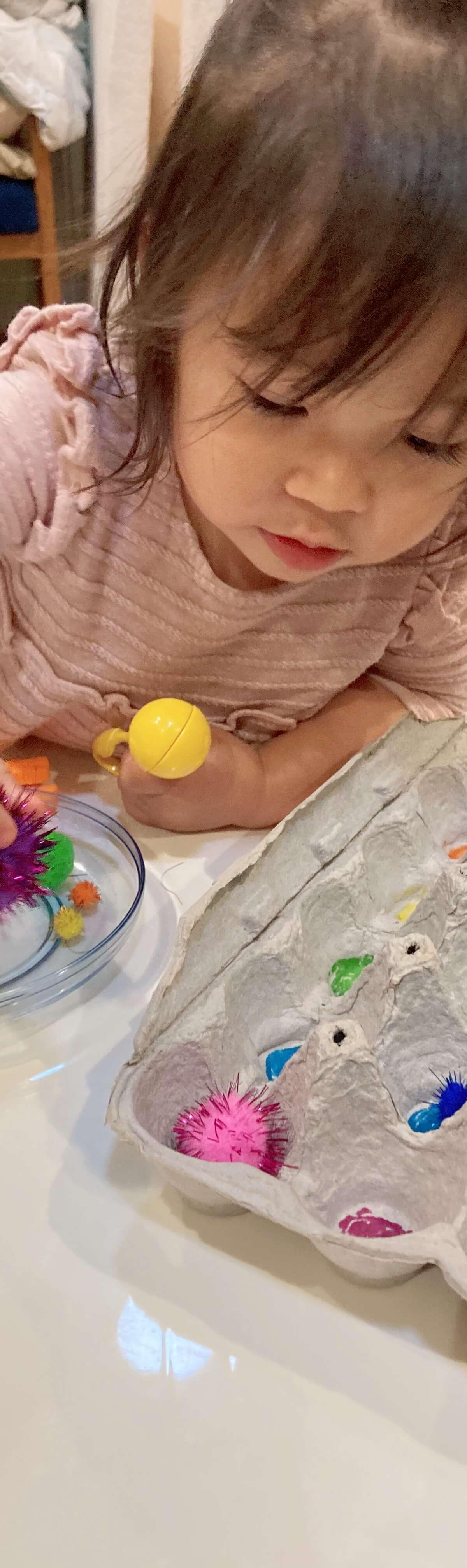 Egg Carton Pom-Pom Sort