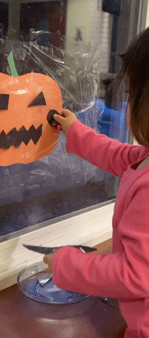 Window Pumpkin Sticky Decor