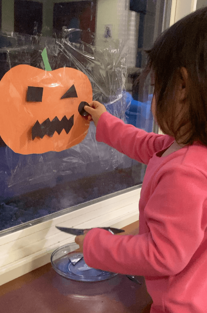 Window Pumpkin Sticky Decor