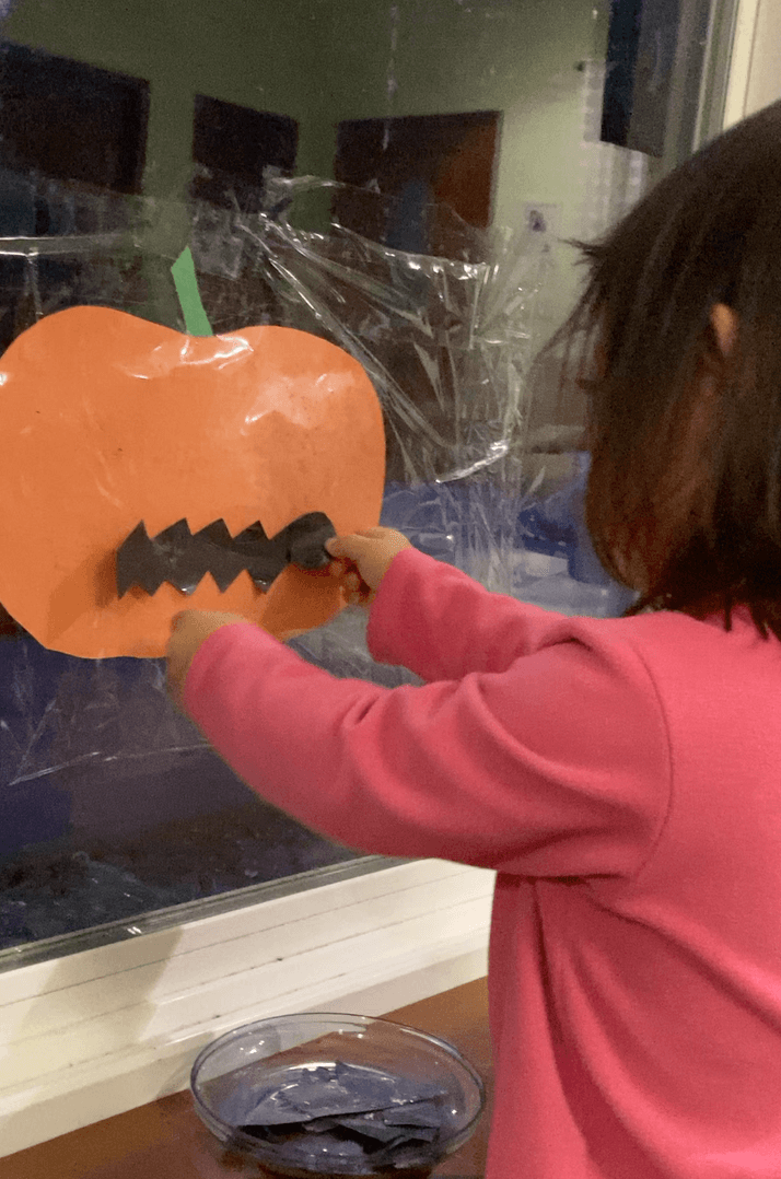 Window Pumpkin Sticky Decor