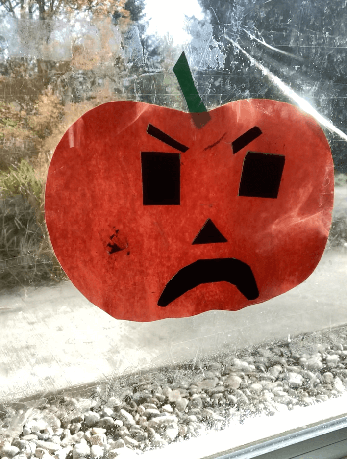 Window Pumpkin Sticky Decor