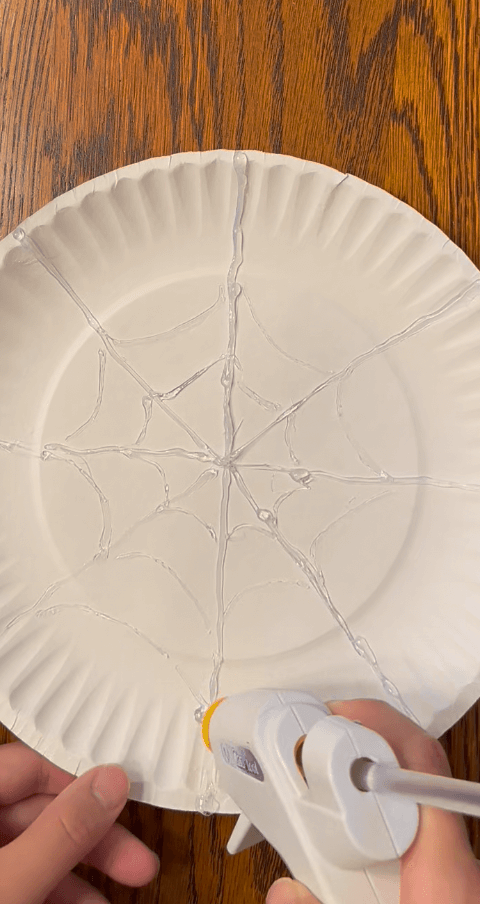 Rainbow Paper Plate Spider Web