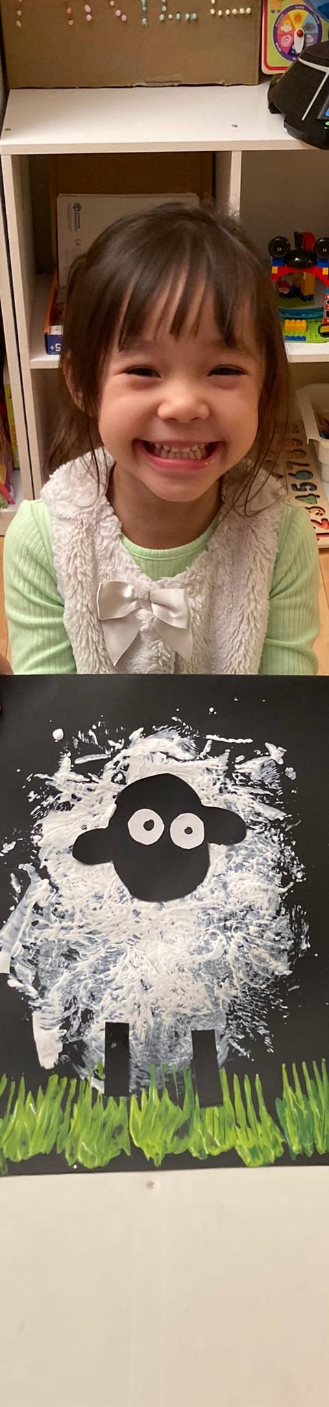 Sheep Sponge Painting