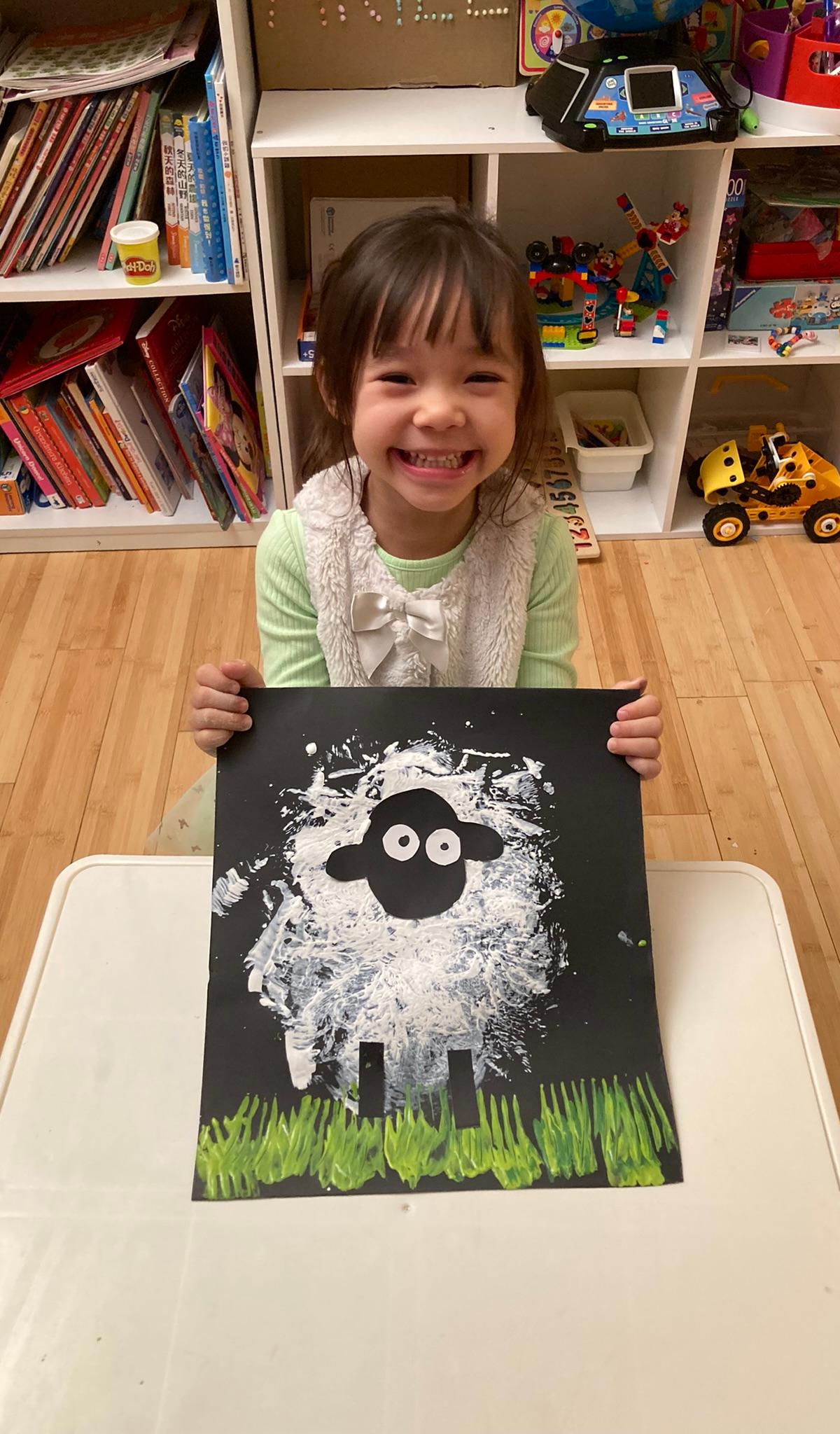 Sheep Sponge Painting
