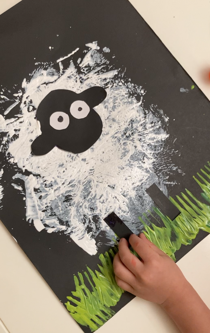Sheep Sponge Painting