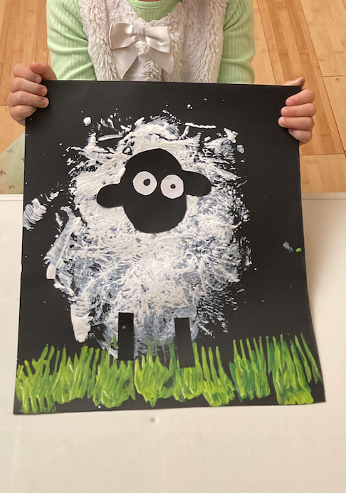 Sheep Sponge Painting
