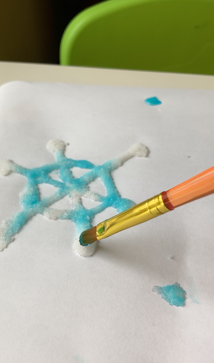 Salt Painting Snowflakes