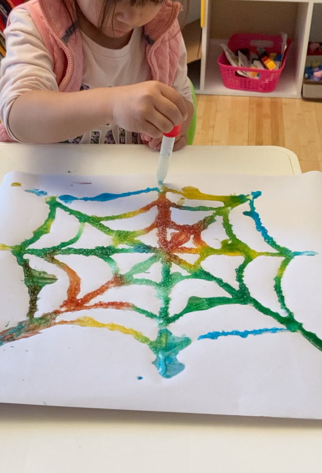 Salt Painting Spider Web